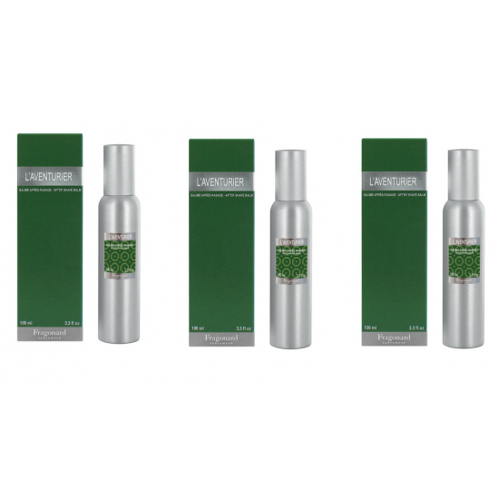 3x Fragonard L'Aventurier After Shave Balsam 100ml
