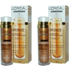 2x L'Oreal Sublime Bronze Illuminating Self Tanning Pflege 50ml Getönte