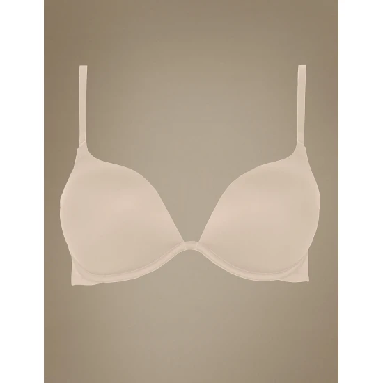 Marks and Spencer béžová podprsenka - 2 Cup Sizes Bigger Smoothing Underwired Plunge Push-Up T-Shirt Bra A-D