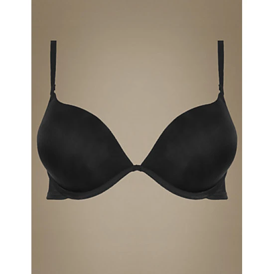 Marks and Spencer černá podprsenka - 2 Cup Sizes Bigger Smoothing Underwired Plunge Push-Up T-Shirt Bra A-D